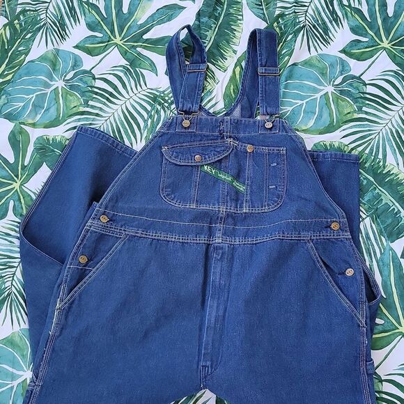 NWT Key Imperial Vtg Bib Overalls Authentic Fit Zip Fly Big & Tall Size 44 x 30 - Picture 1 of 6